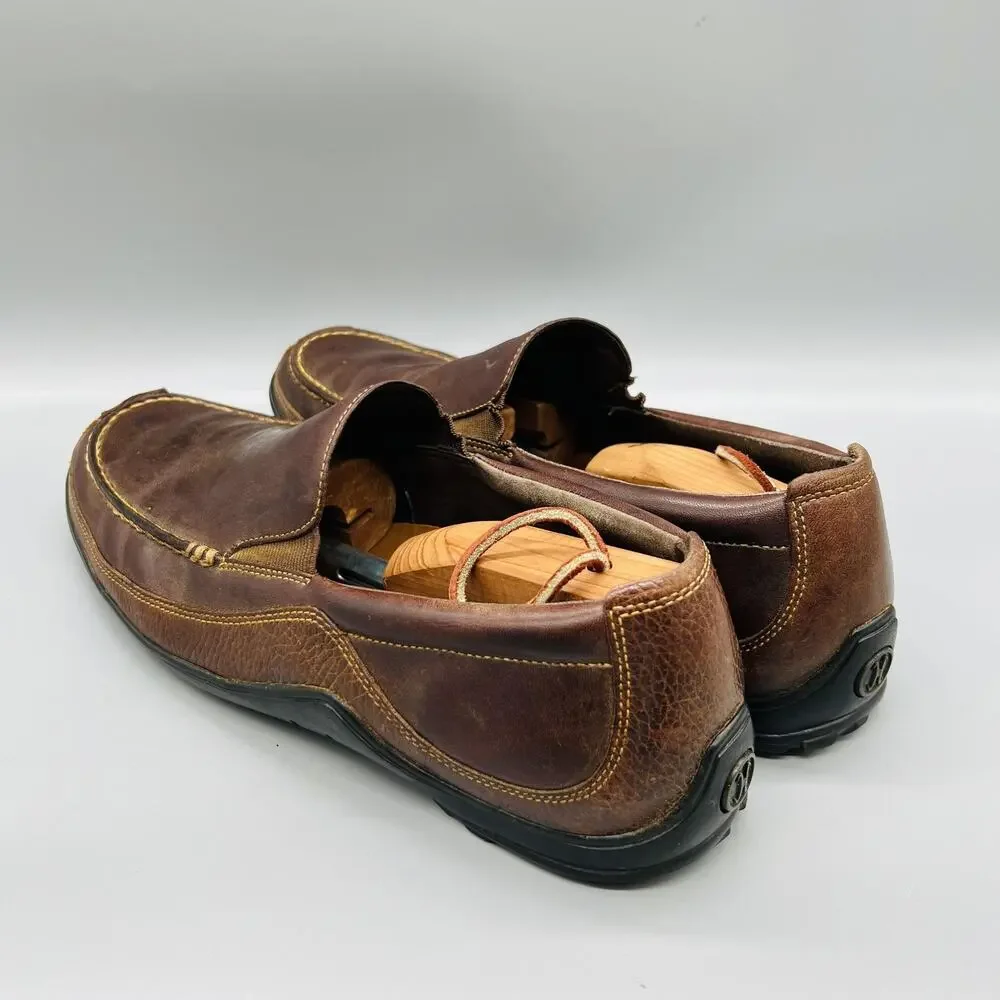 Cole Haan Shoes Mens 11.5 Brown Leather Moc Toe Slip On Loafers Casual Comfort